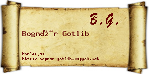 Bognár Gotlib névjegykártya